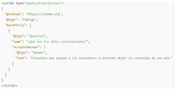 ejemplo dato estructurado article faq