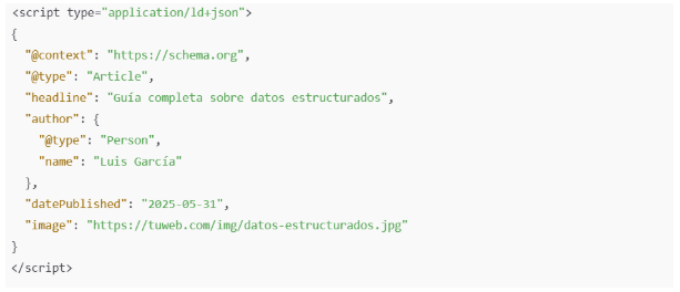 ejemplo dato estructurado article