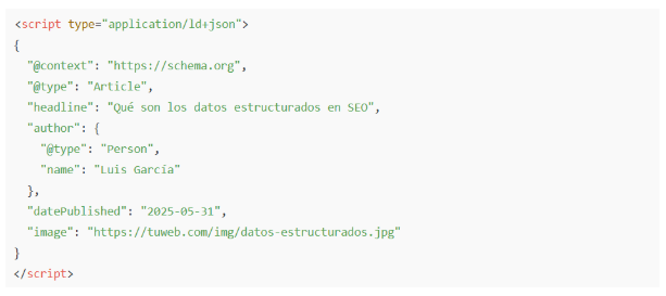 ejemplo dato estructurado json